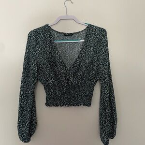 Shein Green Long Sleeve Blouse sz L